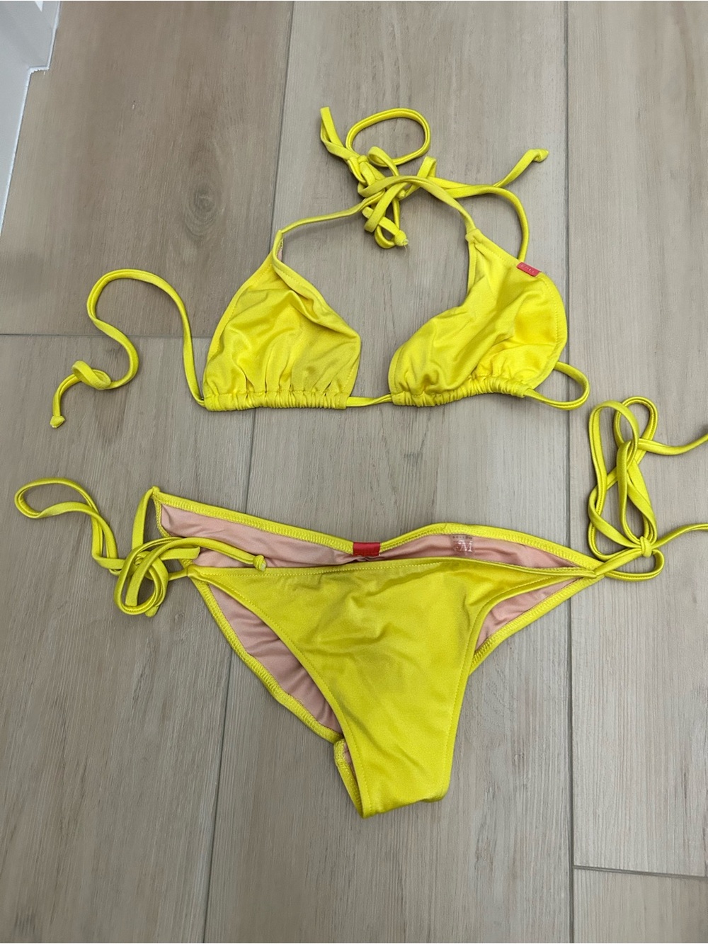 Dollhouse Bright Yellow Triangle String Bikini